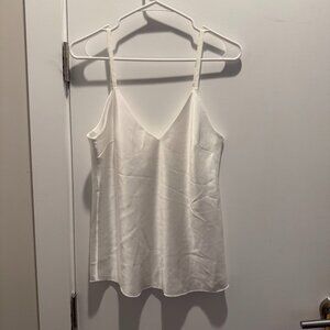 Vneck Silk Top - White